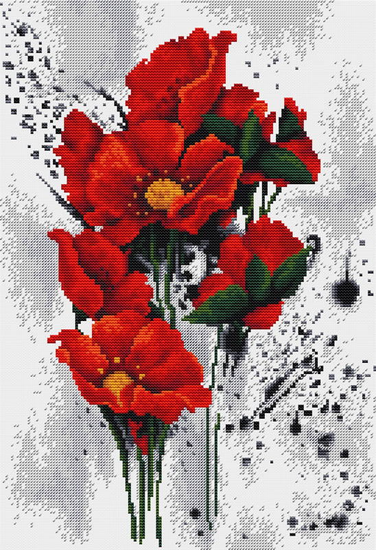Cross-stich kit The Poppies B7014