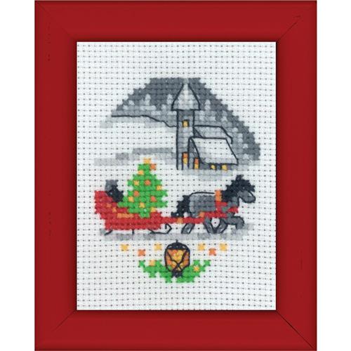 Borduurpakket Kesrtkaart Kerstslee 14-9280