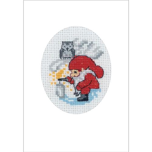 Pakket kerstkaart Elf bliksem 9x13 cm -