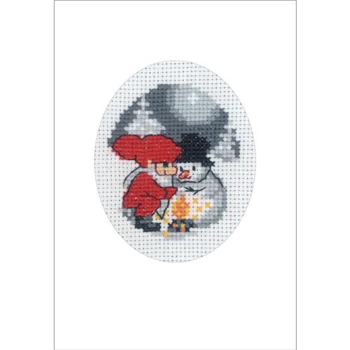 Pakket kerstkaart Sneeuwpop & Elf 9x13 cm -
