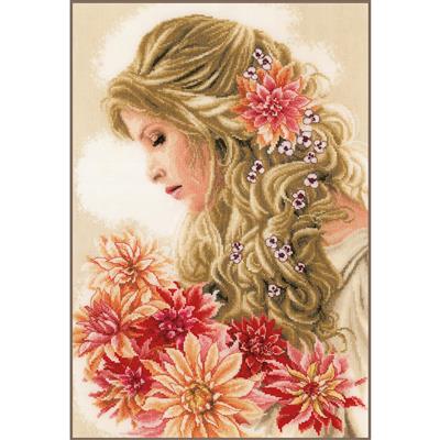 Pakket dame met de dahlia's