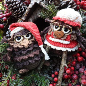 fb Funny Christmas Owls set