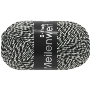 Lg meilenweit 6-fach mouline zwart/wit 8505