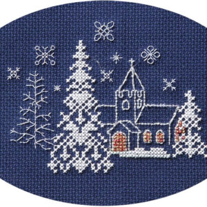 Kruissteek Kerstkaart let it snow