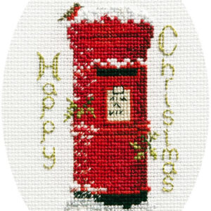 Kruissteek Kerstkaart Christmas post