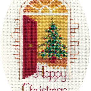 Kruissteek Kerstkaart Warm welcome