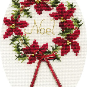 Kruissteek Kerstkaart Christmas Wreath