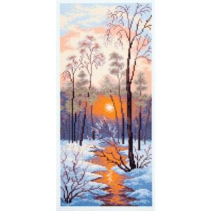 voorbedrukt aida winterzonsondergang