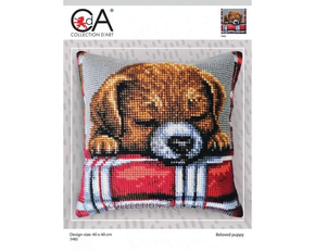 Kruissteek borduurkussenset Beloved puppy