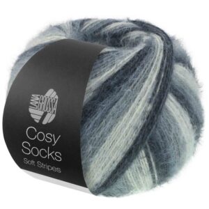 Lana Grossa Cosy Socks Soft Stripes 104 blauw/grijs