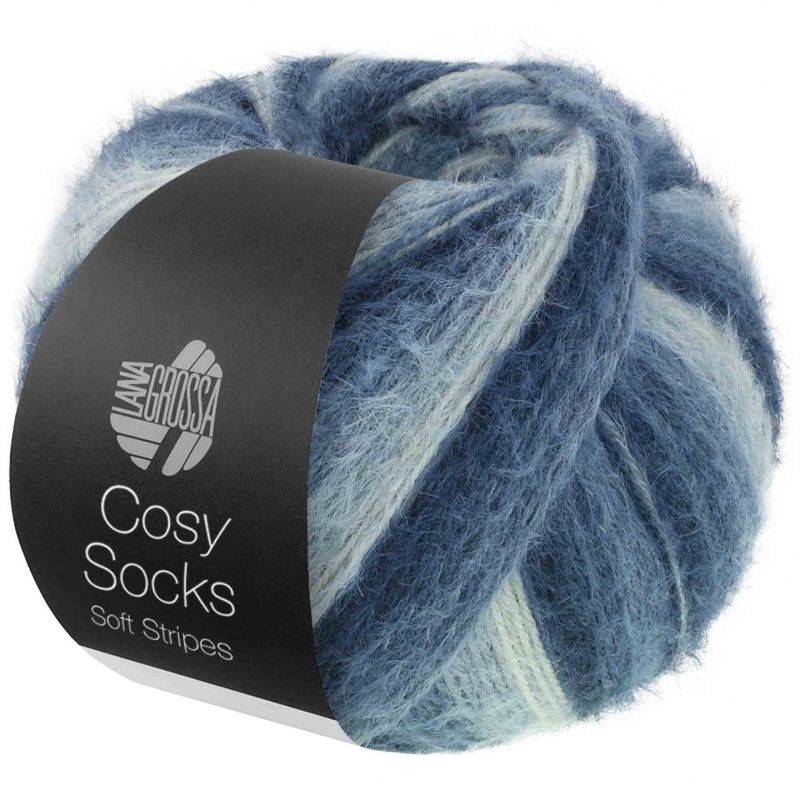 Lana Grossa Cosy Socks Soft Stripes 106 blauw