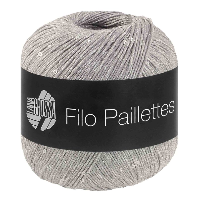 Lana Grossa Filo Pailettes 14 licht grijs