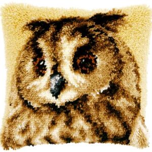 Knoopkussen kit Bruine uil