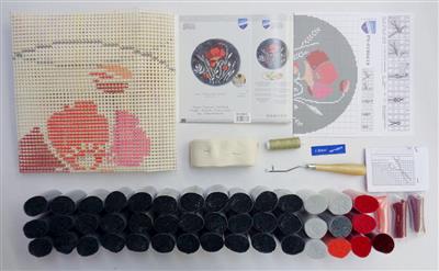 Knoopvormtapijt kit Klaprozen
