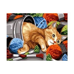 Voorbedrukt Antiek stramien Kat met wol seg de paris 926.313
