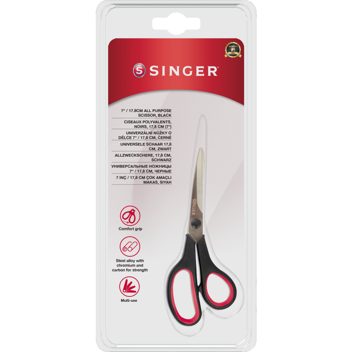 Singer Universele schaar zwart 17.8 cm