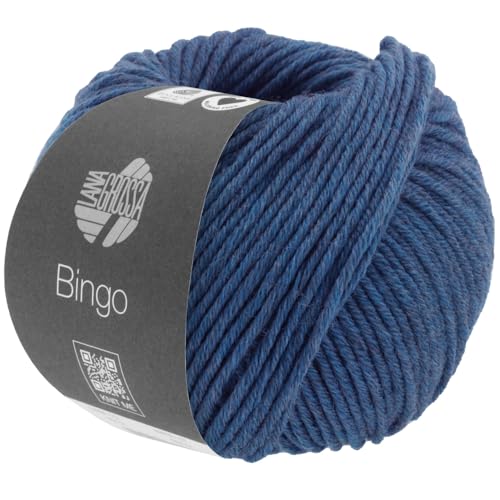 Lana Grossa Bingo mélange 1030 blauw gemeleerd